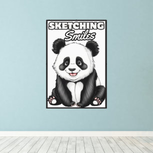 Schwarz-Weiß-Schönheit Panda Perfektion Design Leinwanddruck