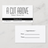 Schwarz-Weiß-Schönheitssalon Terminkarte (Vorne/Hinten)