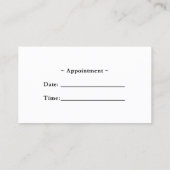 Schwarz-Weiß-Schönheitssalon Terminkarte (Rückseite)