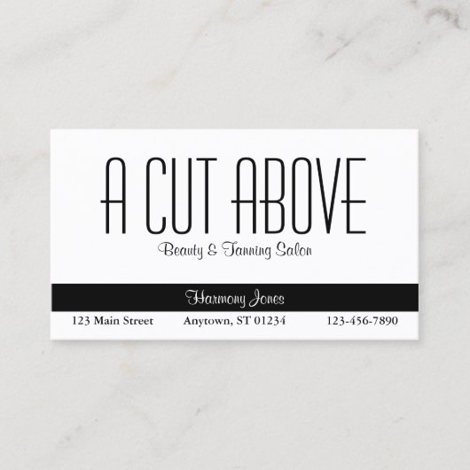 Schwarz-Weiß-Schönheitssalon Terminkarte (Vorderseite)