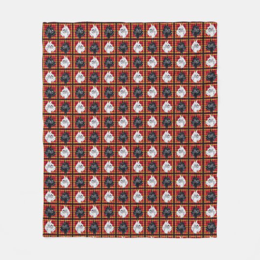 Schwarz-Weiß-Schottische Terrier karierte Decke (Vorderseite)