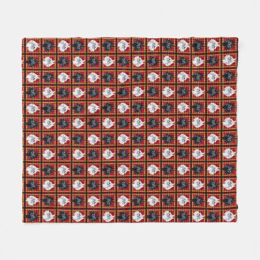 Schwarz-Weiß-Schottische Terrier karierte Decke (Vorderseite (Horizontal))