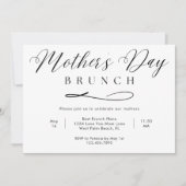 Schwarz-Weiß-Schreib-Muttertag-Brunch Einladung (Vorderseite)