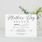 Schwarz-Weiß-Schreib-Muttertag-Brunch Einladung (Stehend Vorderseite)