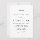 Schwarz-Weiß-Schreibschrift Einladung (Vorderseite)