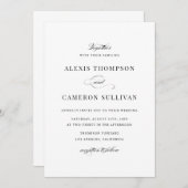 Schwarz-Weiß-Schreibschrift Einladung (Vorne/Hinten)