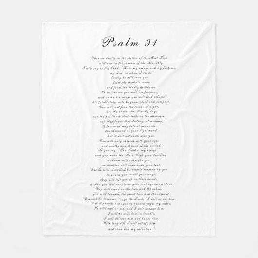 Schwarz-Weiß-Schrift Bibeltext Moderner Text Fleecedecke (Vorderseite)