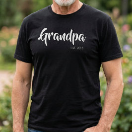 Schwarz Weiß Schrift Errichtet Opa T-Shirt