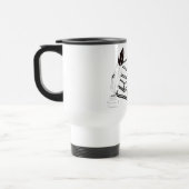 Schwarz-Weiß-Schrift oder Bildung Geachtete Tasse (Links)