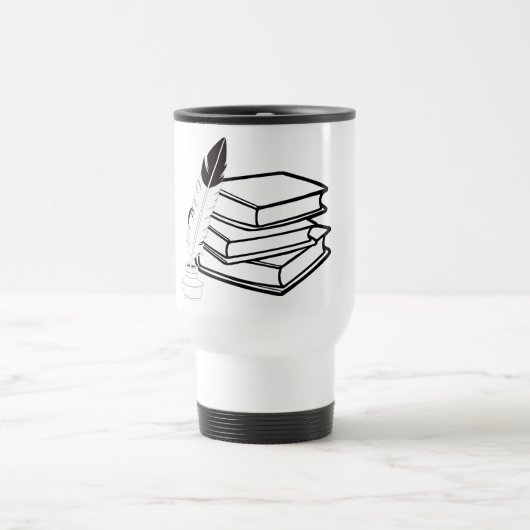 Schwarz-Weiß-Schrift oder Bildung Geachtete Tasse (Mittel)