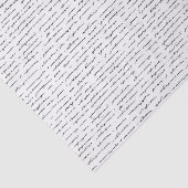 Schwarz-Weiß-Schrift- oder Textmuster Seidenpapier (Ausschnitt)