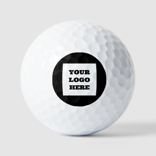 Schwarz-Weiß-Schriftzeichen-Fett-Logo Modernes Unt Golfball (Vorderseite)