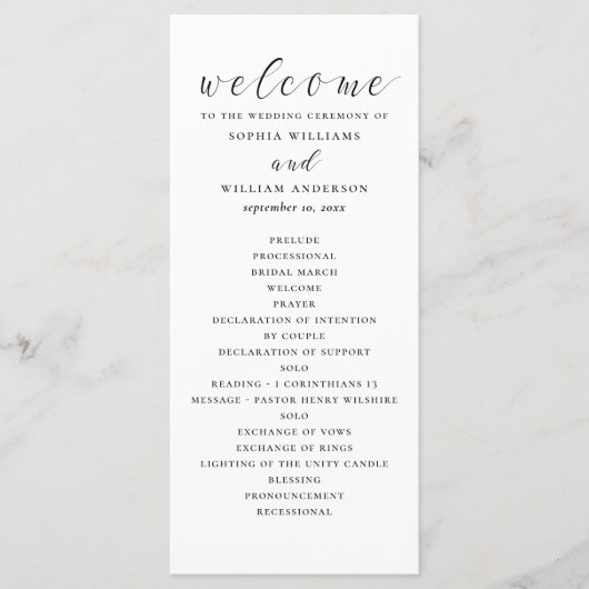 Schwarz-Weiß-Schriftzeichen Programm (Vorderseite)