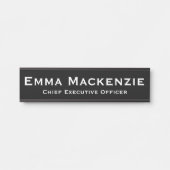 Schwarz-Weiß-Schriftzeichen Türschild (Vorderseite )