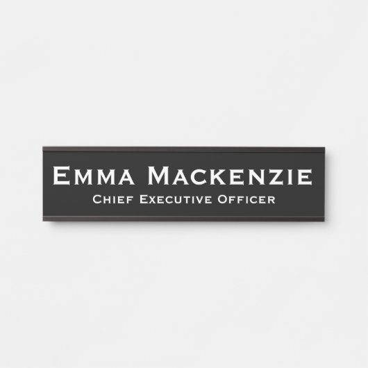 Schwarz-Weiß-Schriftzeichen Türschild (Vorderseite )