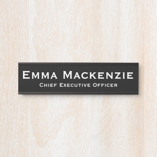 Schwarz-Weiß-Schriftzeichen Türschild (Vorderseite )