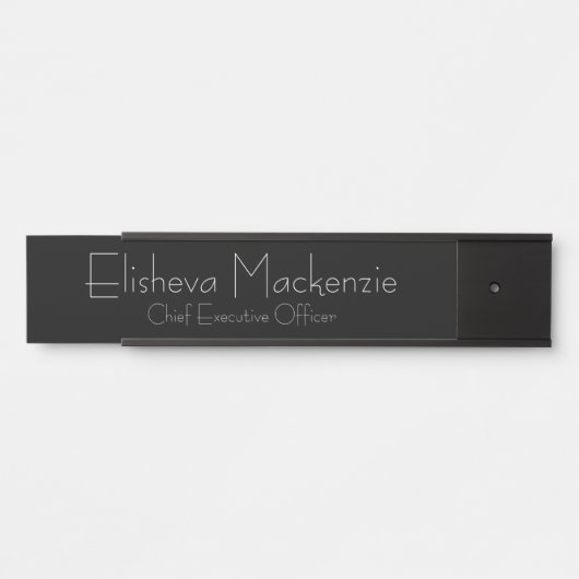 Schwarz-Weiß-Schriftzeichen Türschild (Vorderseite )