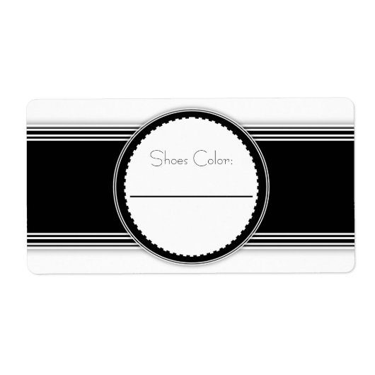 Schwarz-Weiß-Schuh-Box-Etiketten (Vorne)