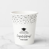 Schwarz-Weiß-Schulabschlussfeier Pappbecher (Vorderseite)