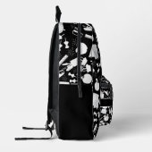 Schwarz-Weiß-Schulmaterial Bedruckter Rucksack (Links)