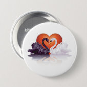 Schwarz-Weiß-Schwäne Button (Vorne & Hinten)