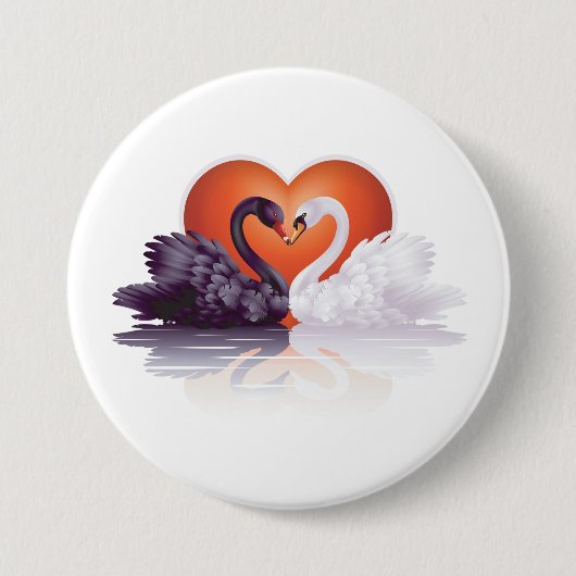 Schwarz-Weiß-Schwäne Button (Vorderseite)