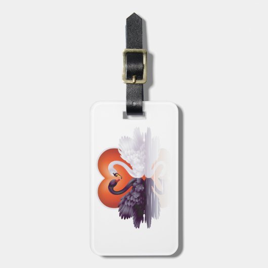 Schwarz-Weiß-Schwäne Gepäckanhänger (Vorderseite vertikal)