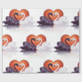 Schwarz-Weiß-Schwäne Geschenkpapier (Flach)