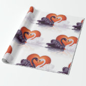 Schwarz-Weiß-Schwäne Geschenkpapier (Ungerollt)