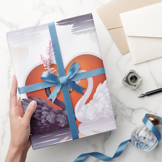 Schwarz-Weiß-Schwäne Geschenkpapier