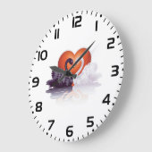 Schwarz-Weiß-Schwäne Große Wanduhr (Winkel)