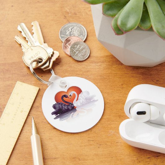 Schwarz-Weiß-Schwäne Schlüsselanhänger