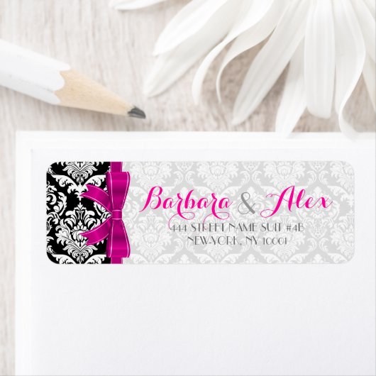 Schwarz-weiß-schwarz-pinke Ribbon-Damaskus 2 (Insitu)