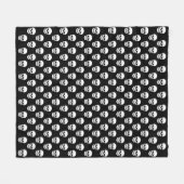 Schwarz-Weiß-Schwarz-Skulpturen-Muster Halloween Fleecedecke (Vorderseite (Horizontal))