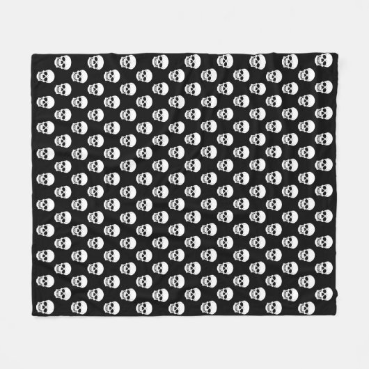 Schwarz-Weiß-Schwarz-Skulpturen-Muster Halloween Fleecedecke (Vorderseite (Horizontal))