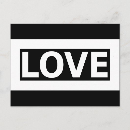 Schwarz / Weiß / schwarz und weiß LIEBE Grußkarte Postkarte (Vorderseite)