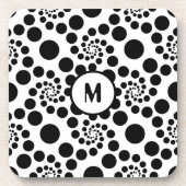 Schwarz-Weiß-Schwarz-Weiß-Muster für moderne Drehp Getränkeuntersetzer (Vorderseite)