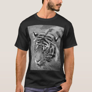 Schwarz-Weiß-Schwarzsibirischer Tiger-T - Shirt