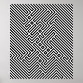 Schwarz-Weiß-Schwindel Optische Illusion Hypnotik Poster (Vorne)