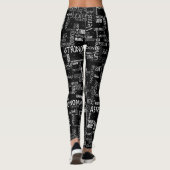 Schwarz-weiß Science Astronomie Nerdy Leggings (Rückseite)