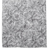 Schwarz-Weiß-Scratch-Art-Duschvorhang Duschvorhang (Vorderseite)