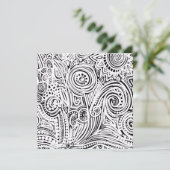 Schwarz-Weiß-Scratch und Dot-Art Karte (Stehend Vorderseite)