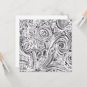 Schwarz-Weiß-Scratch und Dot-Art Karte (Vorderseite/Rückseite Beispiel)