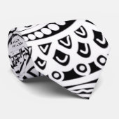 Schwarz-Weiß-Scratch und Dot-Art Krawatte (Gerollt)