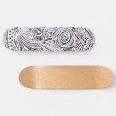 Schwarz-Weiß-Scratch und Dot-Art Skateboard (Horizontal)