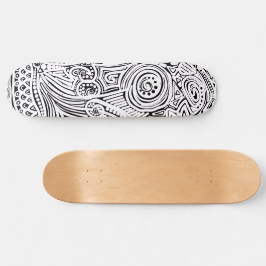 Schwarz-Weiß-Scratch und Dot-Art Skateboard (Horizontal)