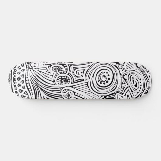 Schwarz-Weiß-Scratch und Dot-Art Skateboard (Horizontal)