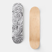 Schwarz-Weiß-Scratch und Dot-Art Skateboard (Vorderseite)