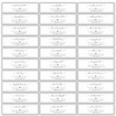 Schwarz-Weiß-Script-Adresse für Hochzeitsgäste Aufkleber (Vorderseite)