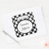 Schwarz+Weiß Script - Aus der Küche von- Jar/Label Quadratischer Aufkleber (Umschlag)